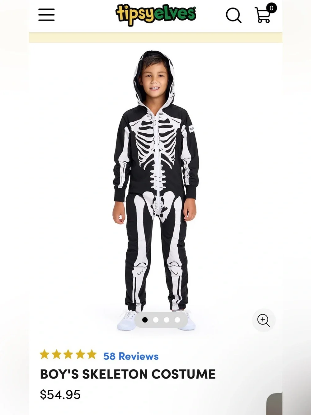 🎃 NWT! Tipsy Elves Kids Unisex Skeleton Jumpsuit Costume